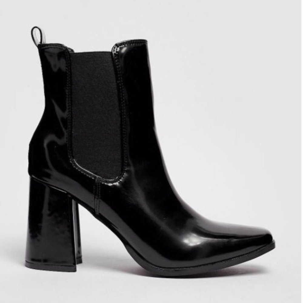 NASTY GAL | Patent Block Heel Ankle Boots